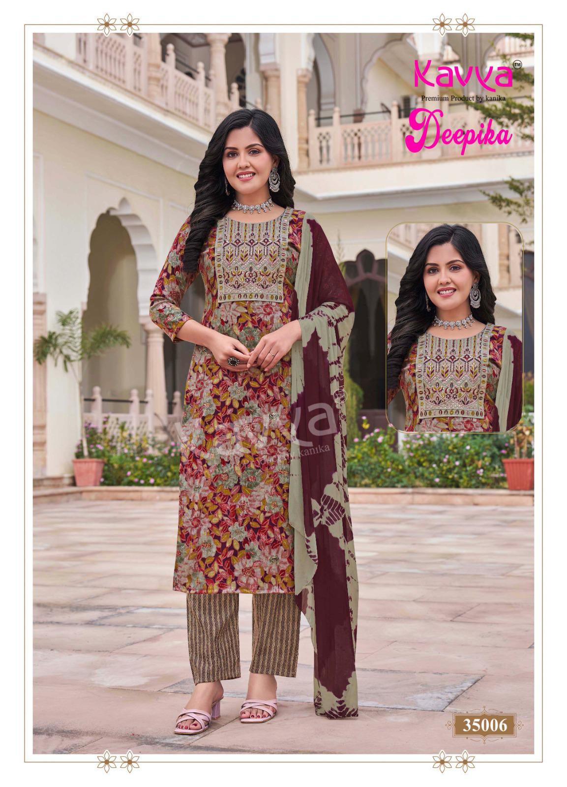 Deepika Vol 35 By Kavya Straight Kurti With Bottom Dupatta Suppliers In India